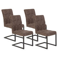 SCHWINGSTUHL-SET 4 Stück Donna - Vintage Braun - Anthrazit/Braun, Textil/Metall (42/91/62cm) - Hela Vertriebs GmbH