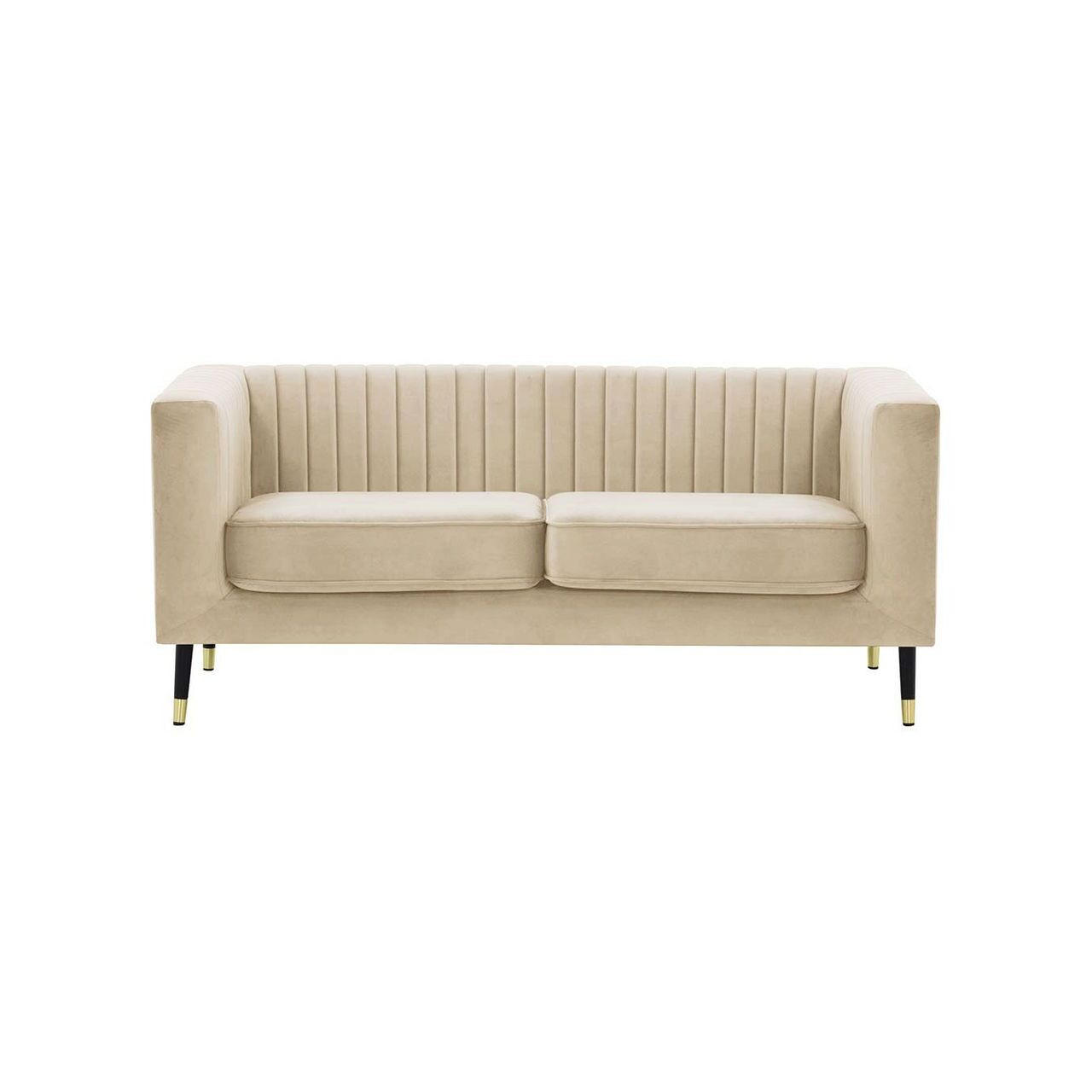 ZWEISITZER-SOFA Slender-Velluto 2 - Creme, Holz/Textil (170/71/83cm) - SLF24