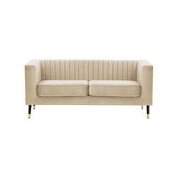 ZWEISITZER-SOFA Slender-Velluto 2 - Creme, Holz/Textil (170/71/83cm) - SLF24