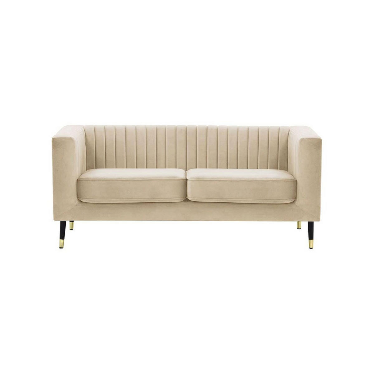ZWEISITZER-SOFA Slender-Velluto 2 - Creme, Holz/Textil (170/71/83cm) - SLF24
