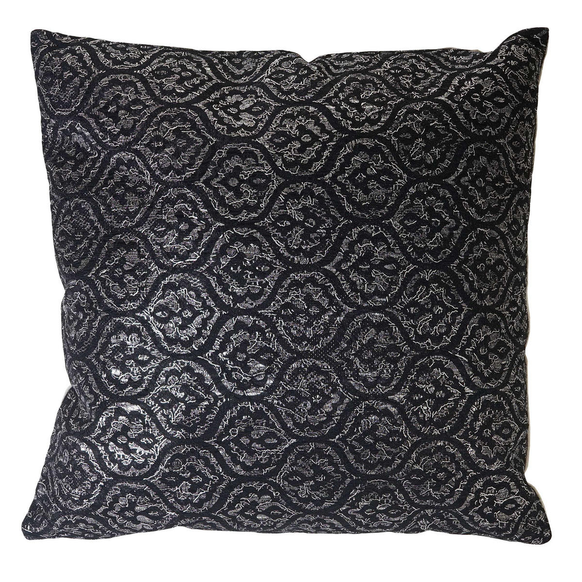 DEKO-KISSEN BAROCK Schwarz, Silber - Silberfarben/Schwarz, Textil (12/45/45cm) - MCW