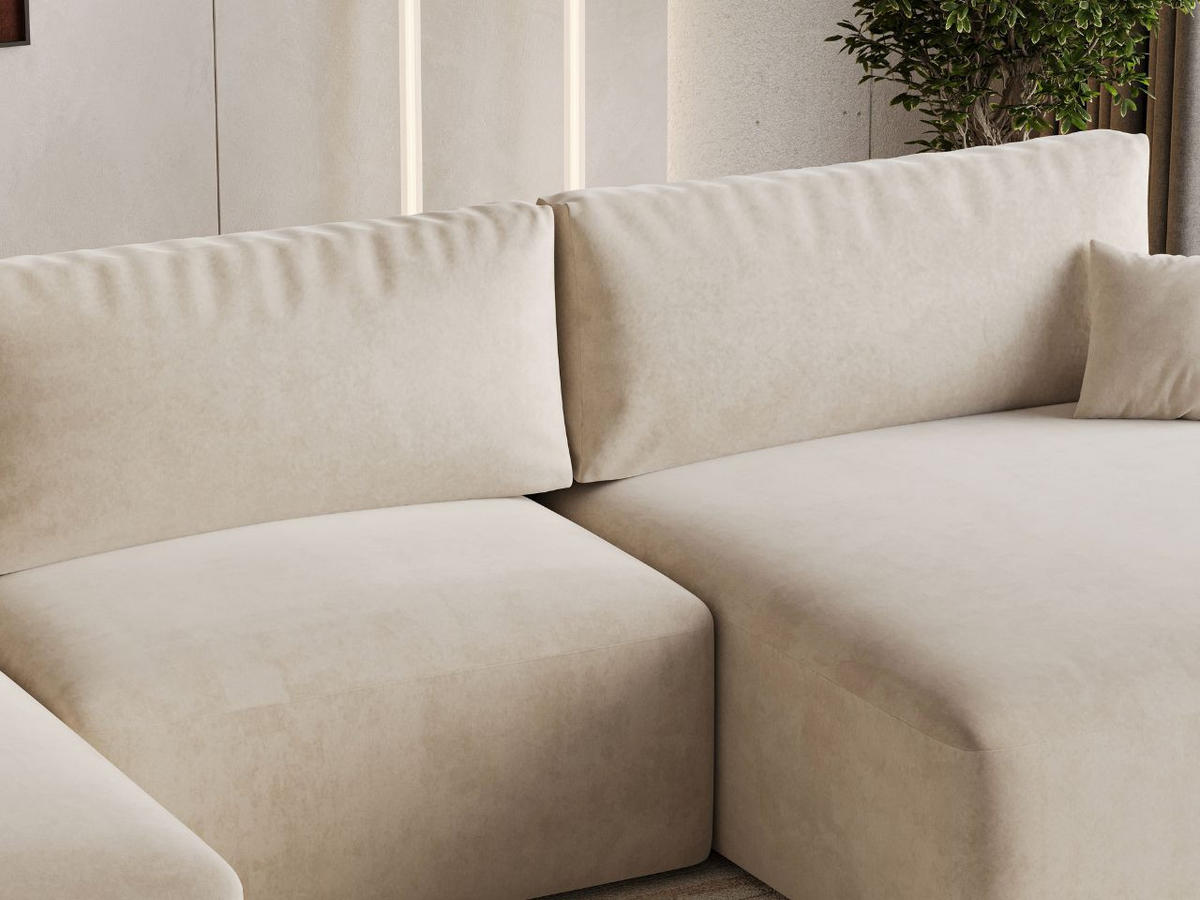 ECKSOFA U Serene Beige - Beige, Holz/Textil (391/145cm) - Graingold