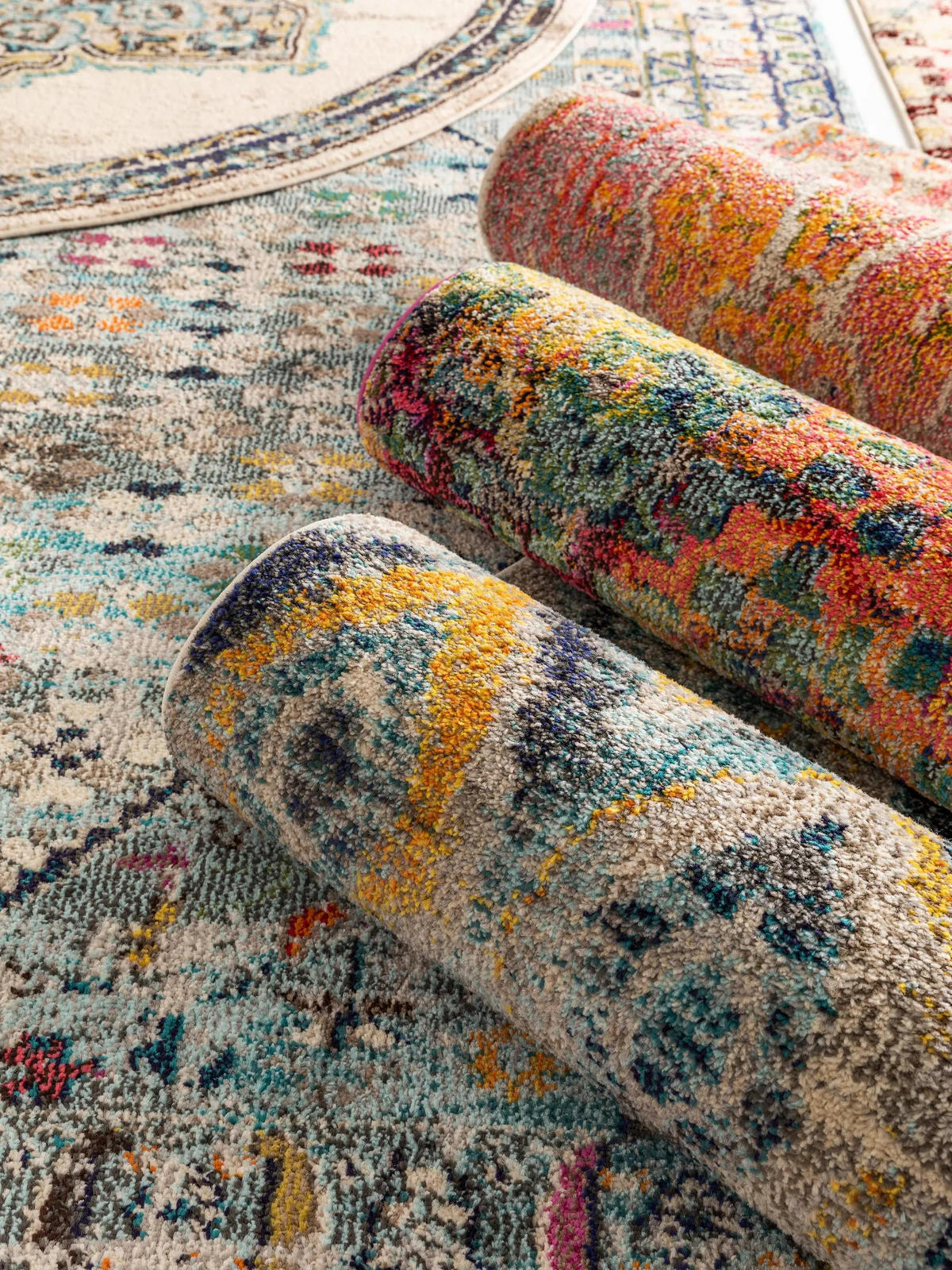 KOBEREC Casa Viacfarebné ø 120 cm - viacfarebná, textil/prírodné materiály (120/120cm) - benuta Nest