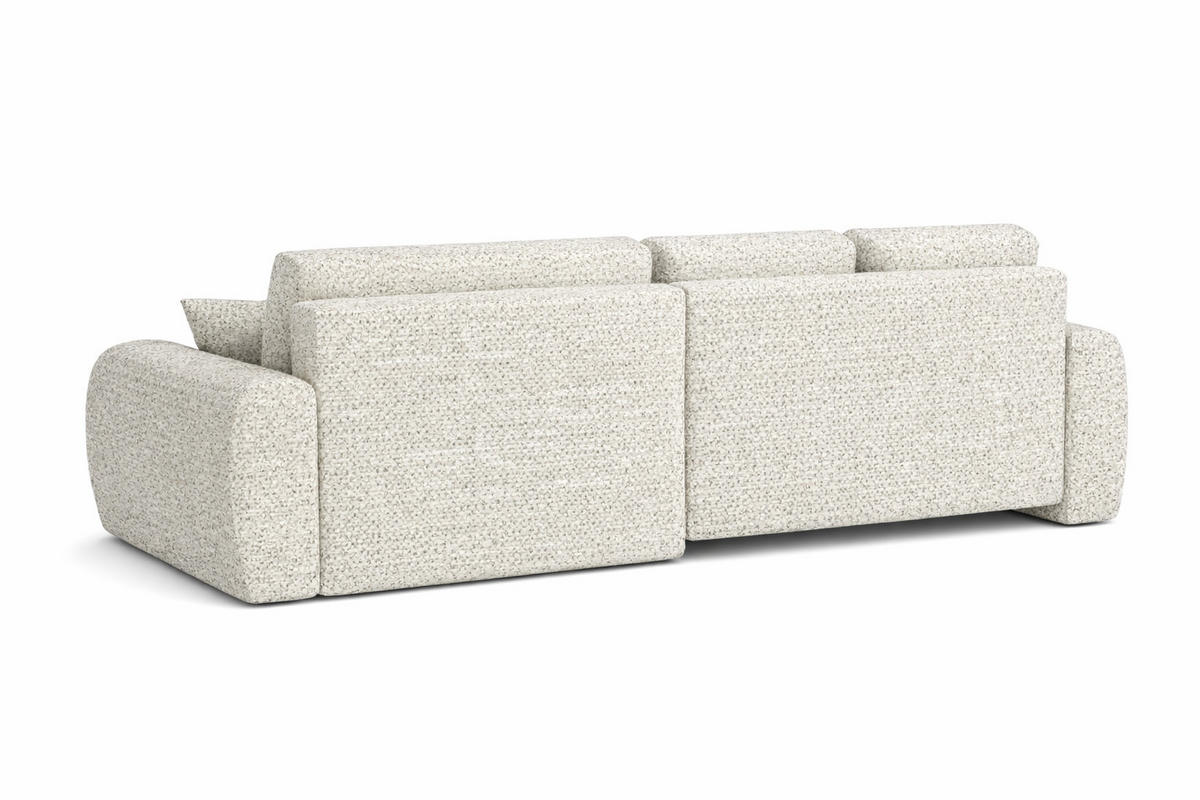 ECKSOFA Mit Schlaffunktion Und Bettkasten L-Form Ivo L, Chenille-Stoff Artico, Nata, Links - Beige, Holz (250/142cm) - Kaiser Möbel