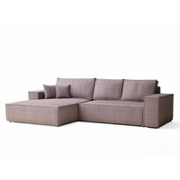 ECKSOFA MIT SCHLAFFUNKTION Maze Lila Samtstoff - Lila/Schwarz, Holz/Holzwerkstoff (294/185cm) - Maison de Reve