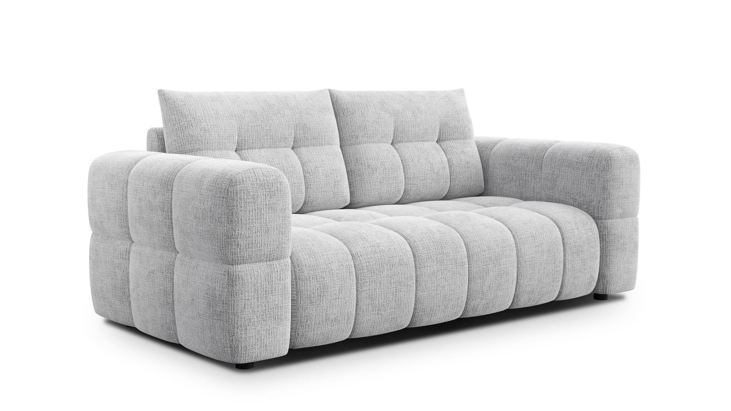 SOFA CLOUDI 2,5-Sitzer, hellgrau - Hellgrau/Schwarz, Holz/Textil (211/89/104cm) - Courtois Laville