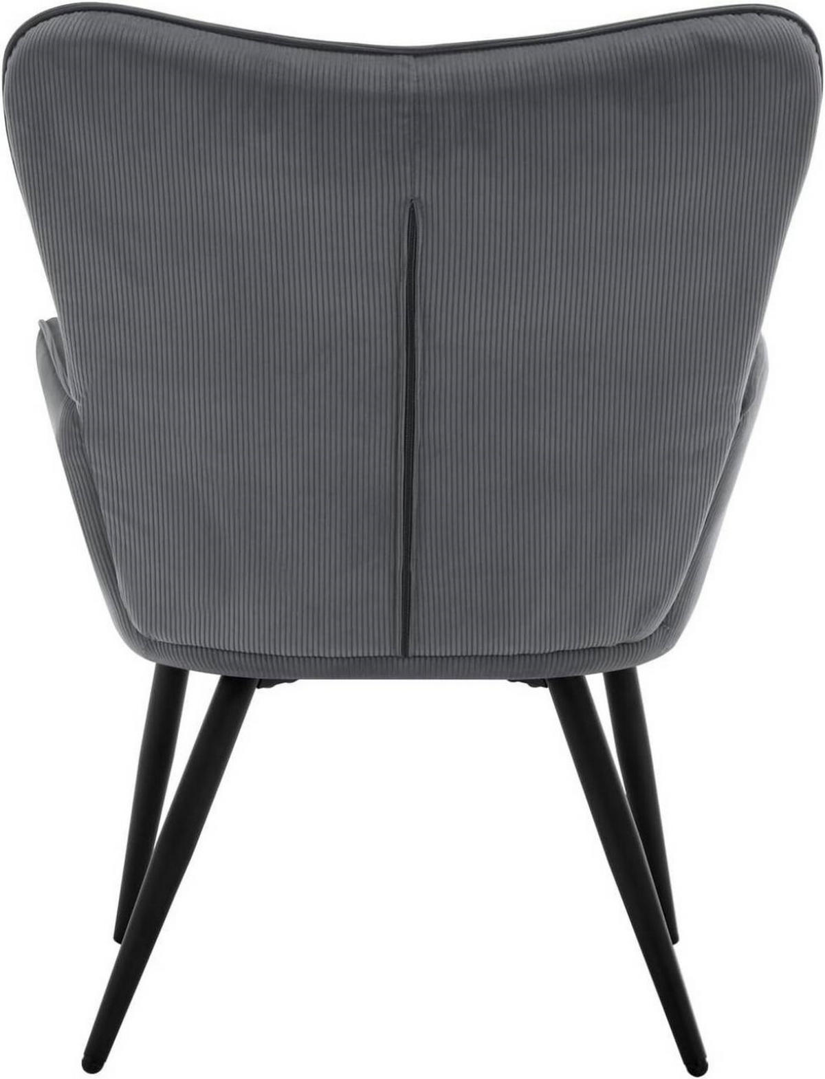 RELAXSESSEL mit Cordbezug , Metallbeine, Dunkelgrau - Dunkelgrau/Schwarz, Textil/Metall (63.5/87/68cm) - Woltu