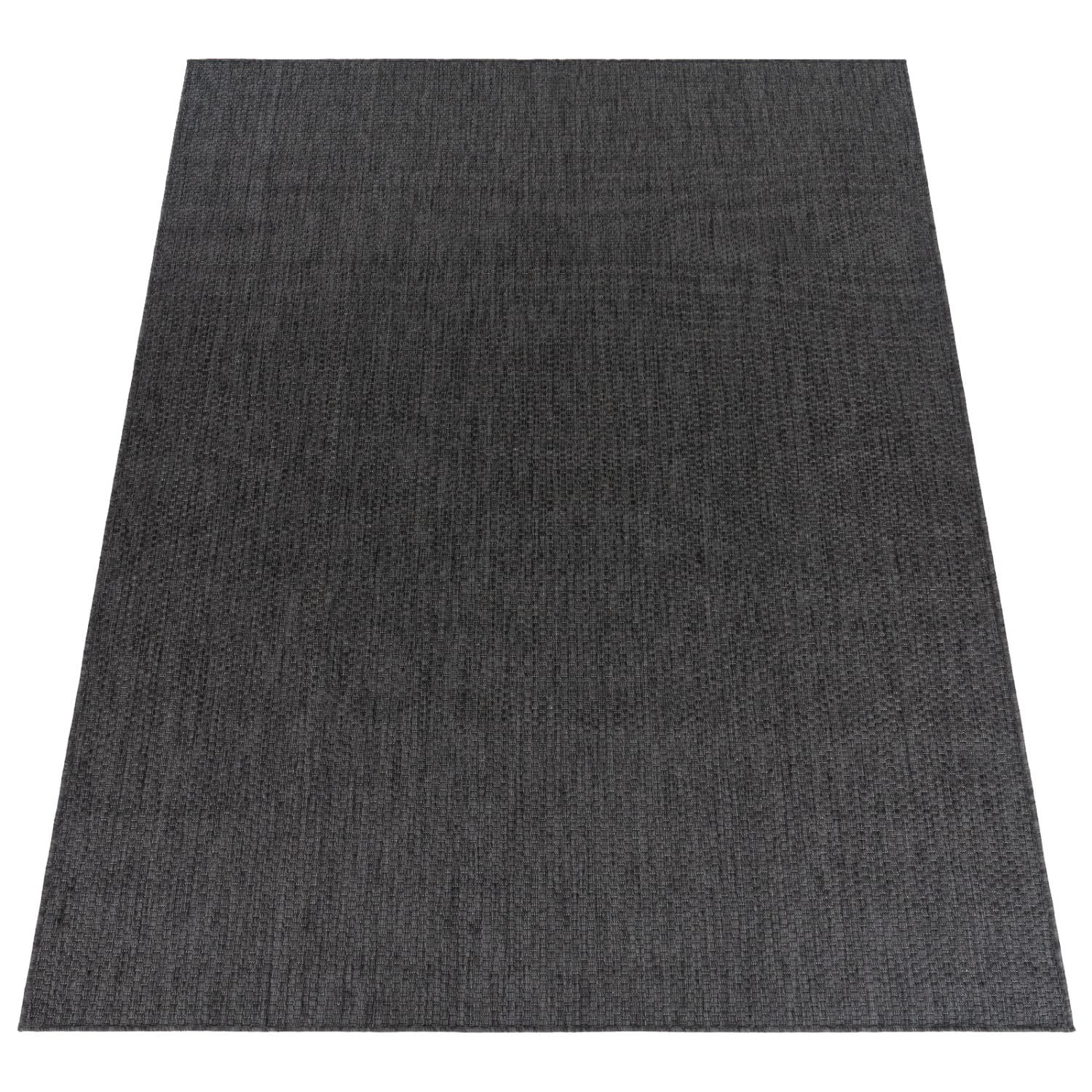 TEPPICH Kurzflor Unifarben Wohnzimmer schmutzabweisend Anthrazit Rechteckig 140x200 - Anthrazit, Textil (140/200cm) - KADIMA DESIGN