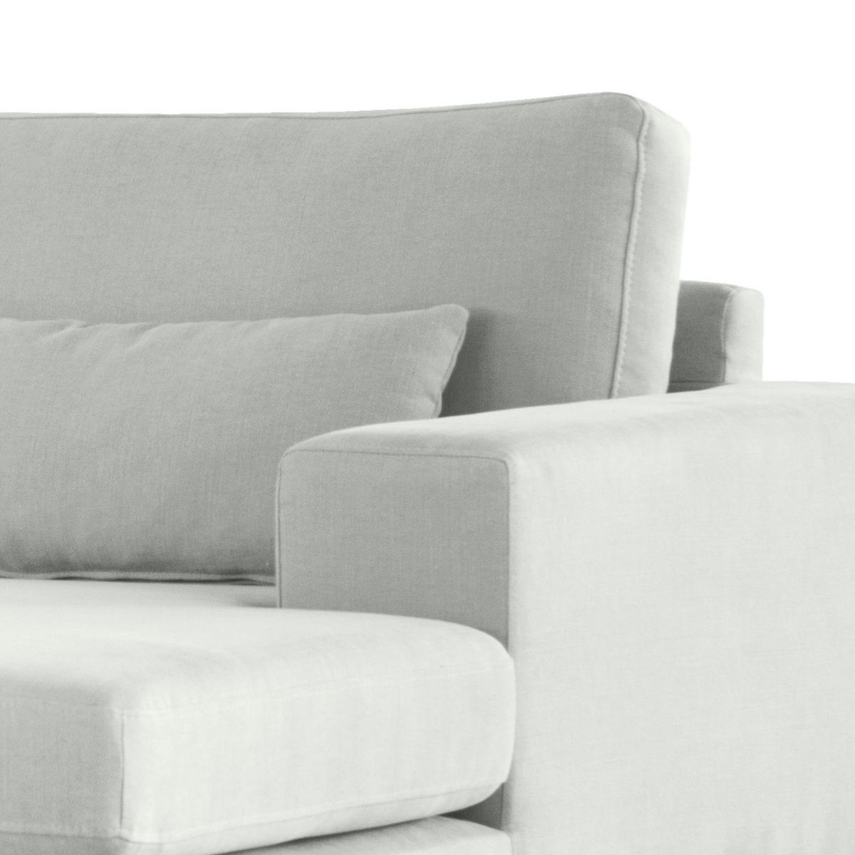 WOHNLANDSCHAFT mit Longchair - Eichefarben/Grau, Naturmaterialien/Eichenholz (371/81/219cm) - home24