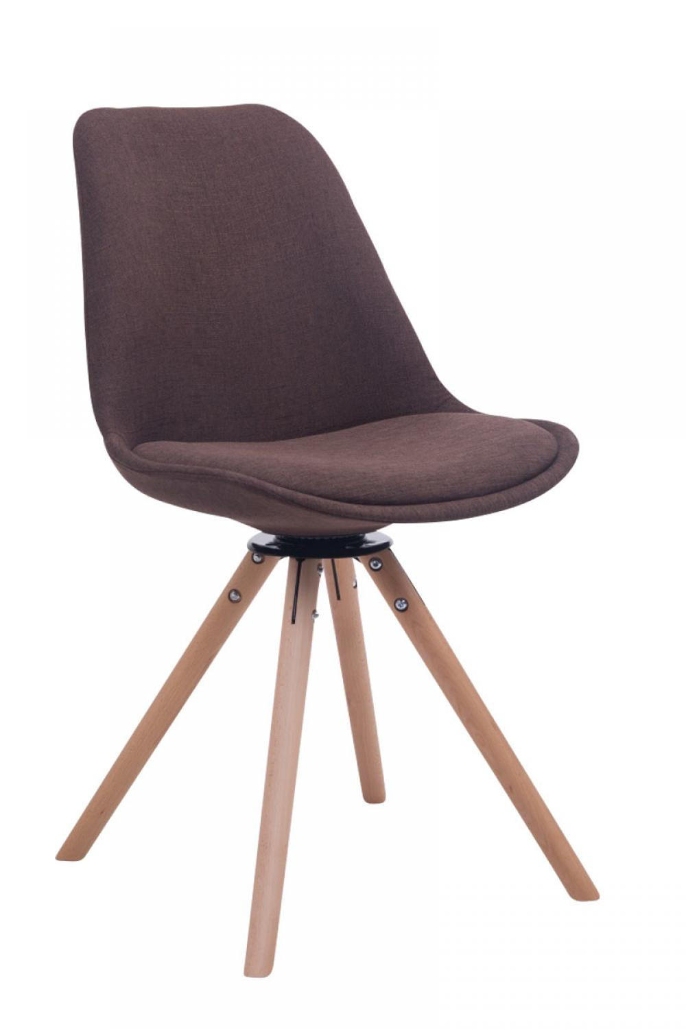 BESUCHERSTUHL Stoff braun - Eukalyptusholzfarben/Braun, Holz/Textil (48/84/56cm) - CLP