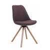 BESUCHERSTUHL Stoff braun - Eukalyptusholzfarben/Braun, Holz/Textil (48/84/56cm) - CLP