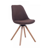 BESUCHERSTUHL Stoff braun - Eukalyptusholzfarben/Braun, Holz/Textil (48/84/56cm) - CLP