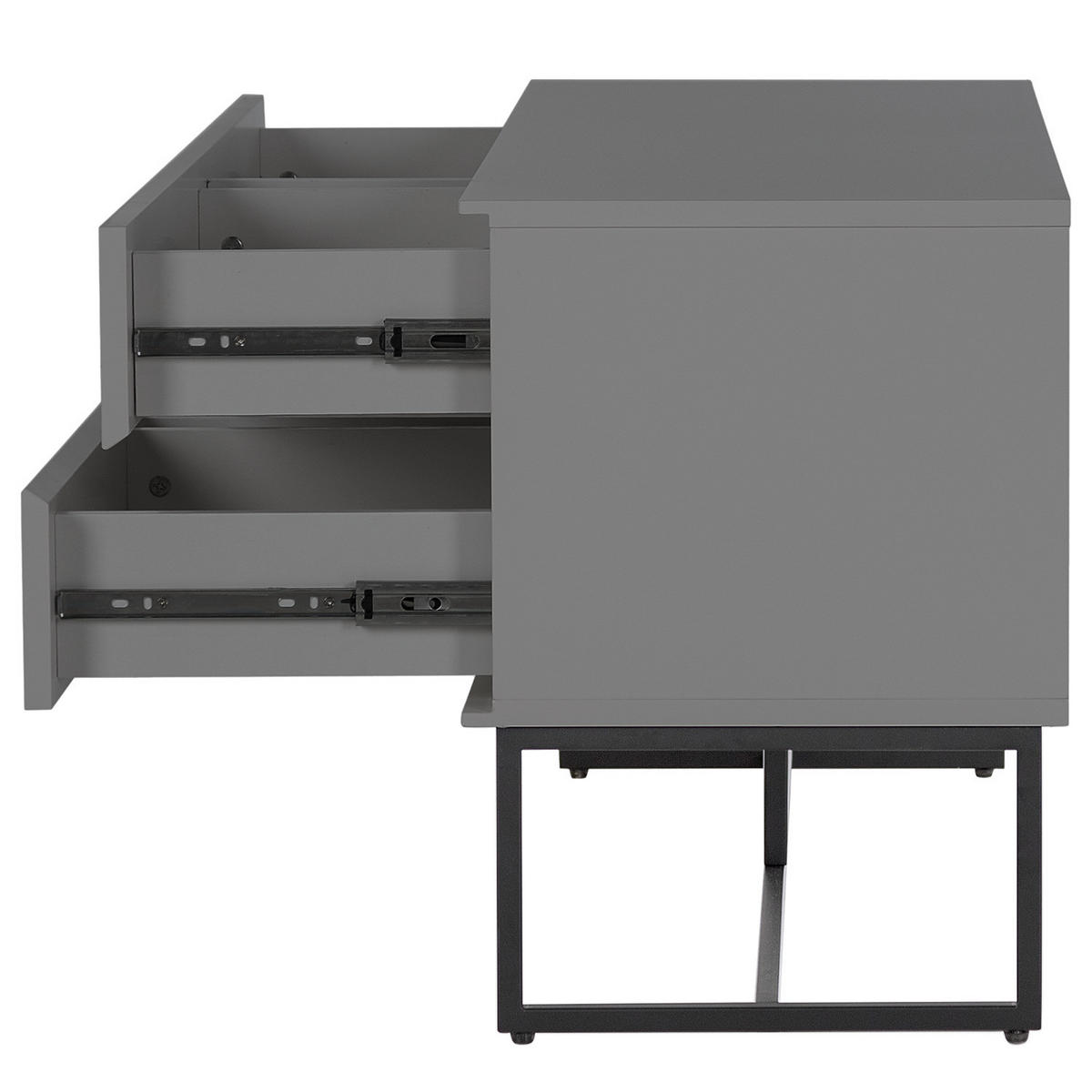 GARDEROBENBANK - Dunkelgrau/Schwarz, Holzwerkstoff/Metall (90/48/35cm) - home24