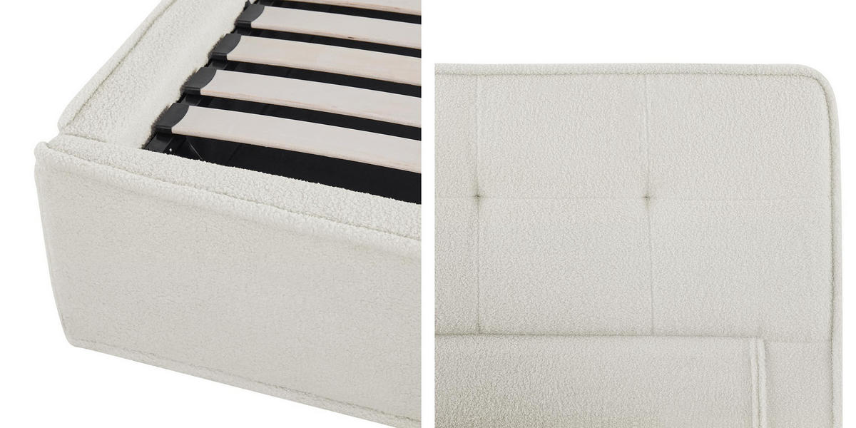 POLSTERBETT Zotik 160 8802 - Beige/Schwarz, Holzwerkstoff/Textil (160/200cm) - MIRJAN24