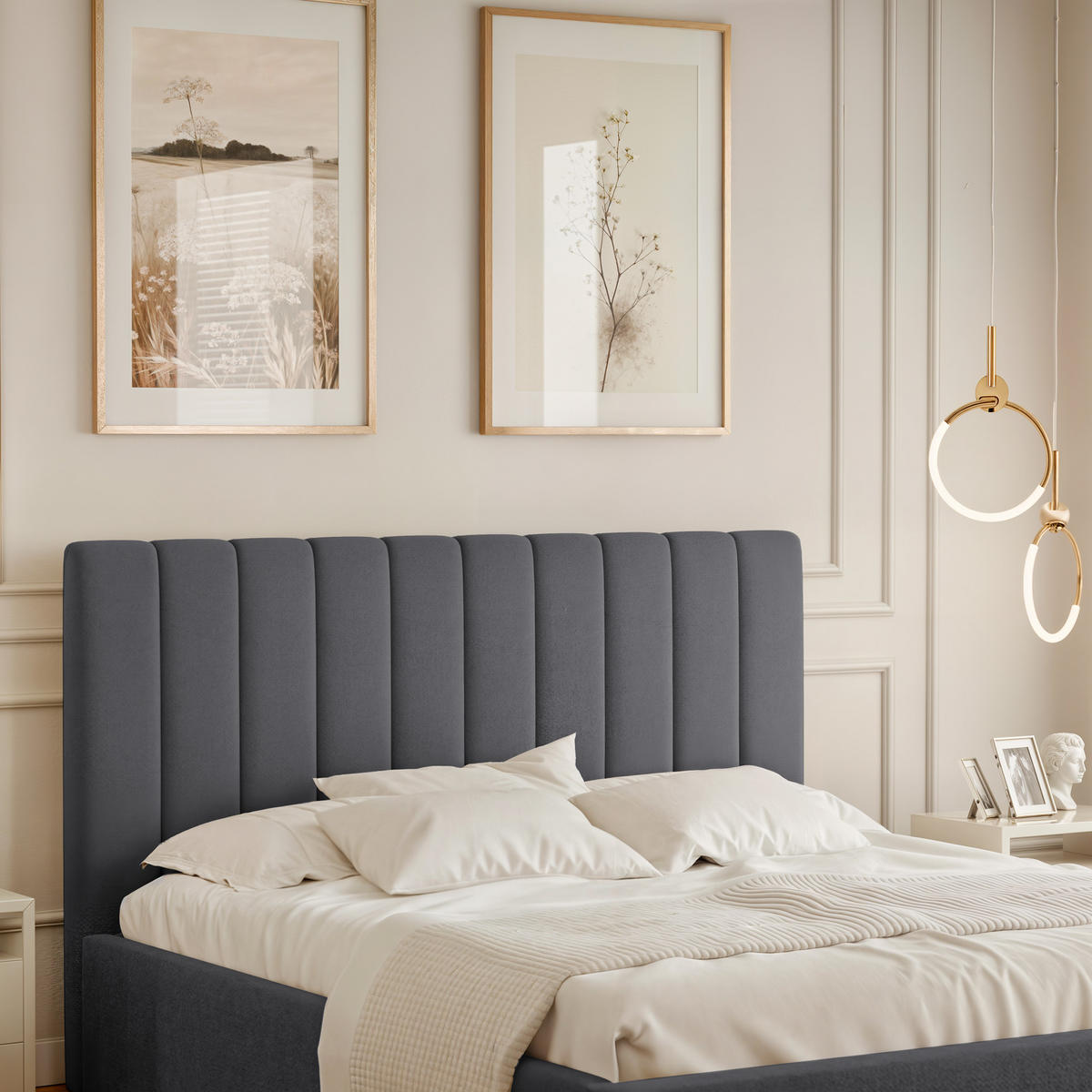 POLSTERBETT NOE 160/200 cm Bettkasten, Dunkelgrau - Grau, Holzwerkstoff/Textil (160/200cm) - Idohome