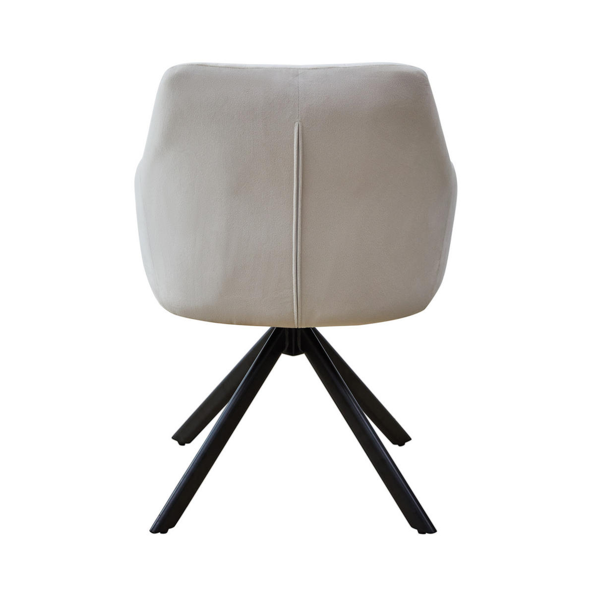 ESSZIMMERSTUHL SORA Samt Creme - Creme/Schwarz, Textil/Metall (55/83/51cm) - SVITA