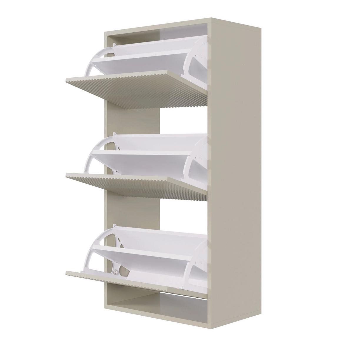 WAND-SCHUHSCHRANK Veldio mit 3 Klappen Greige 50 cm - Taupe, Holzwerkstoff (50/103/30cm) - Selsey