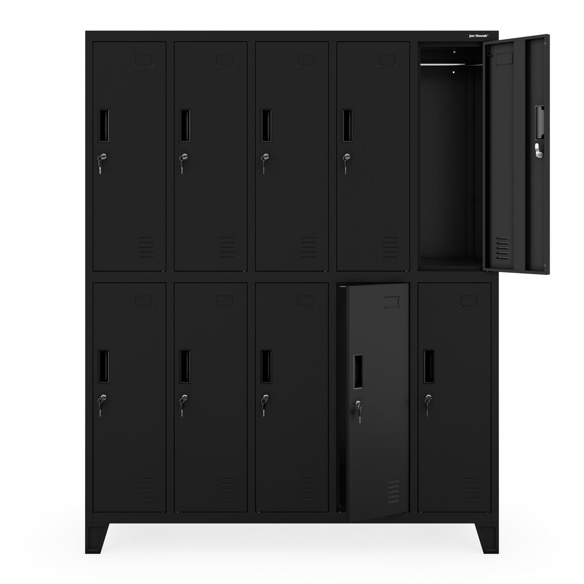 SCHLIESSFACHSCHRANK Bartek - Schwarz, Metall (136/172/45cm) - Jan Nowak
