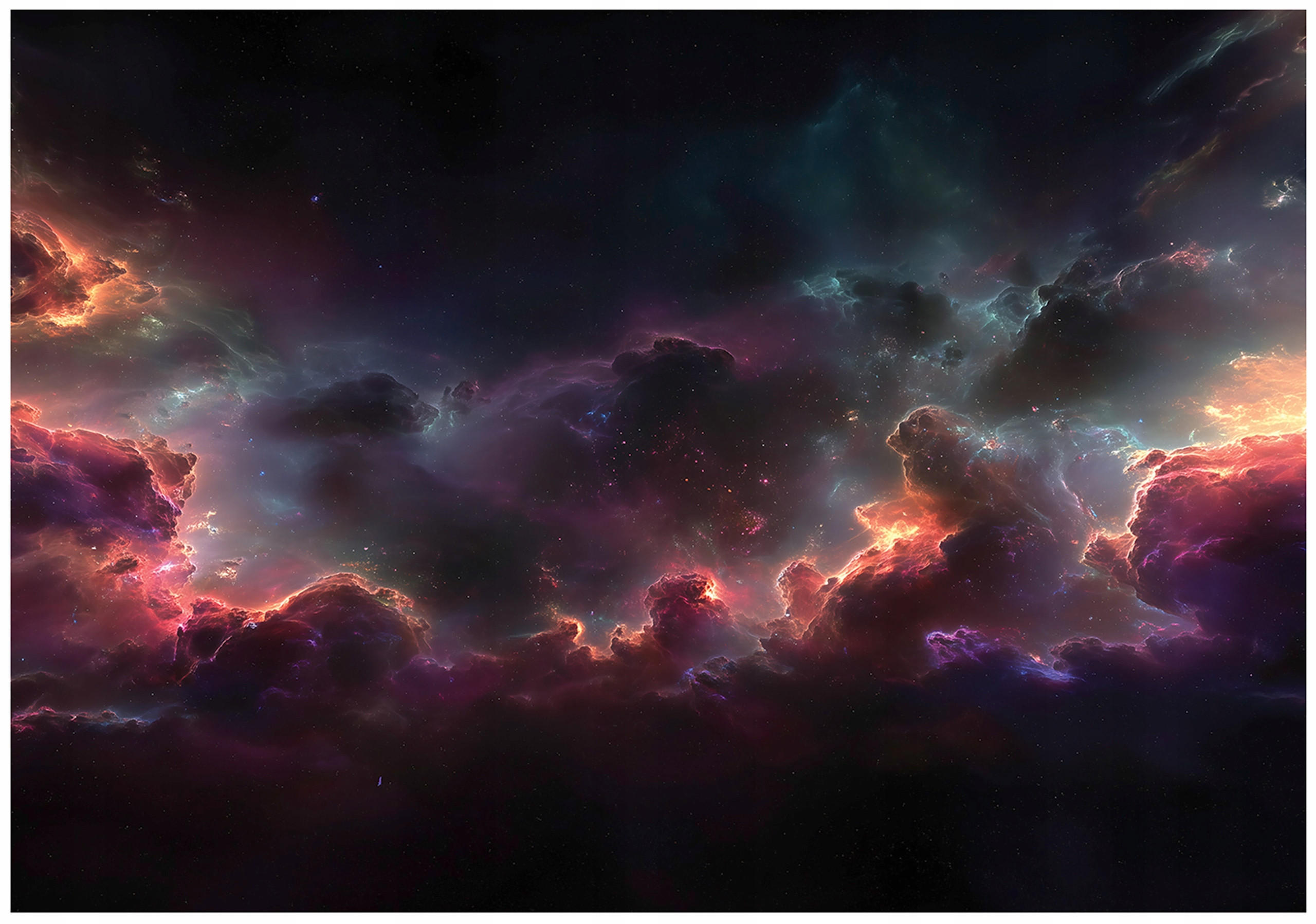 FOTOTAPETE Wolken Kosmos Schwarz 300x210 cm - Multicolor, Papier (300/210cm) - Wallarena