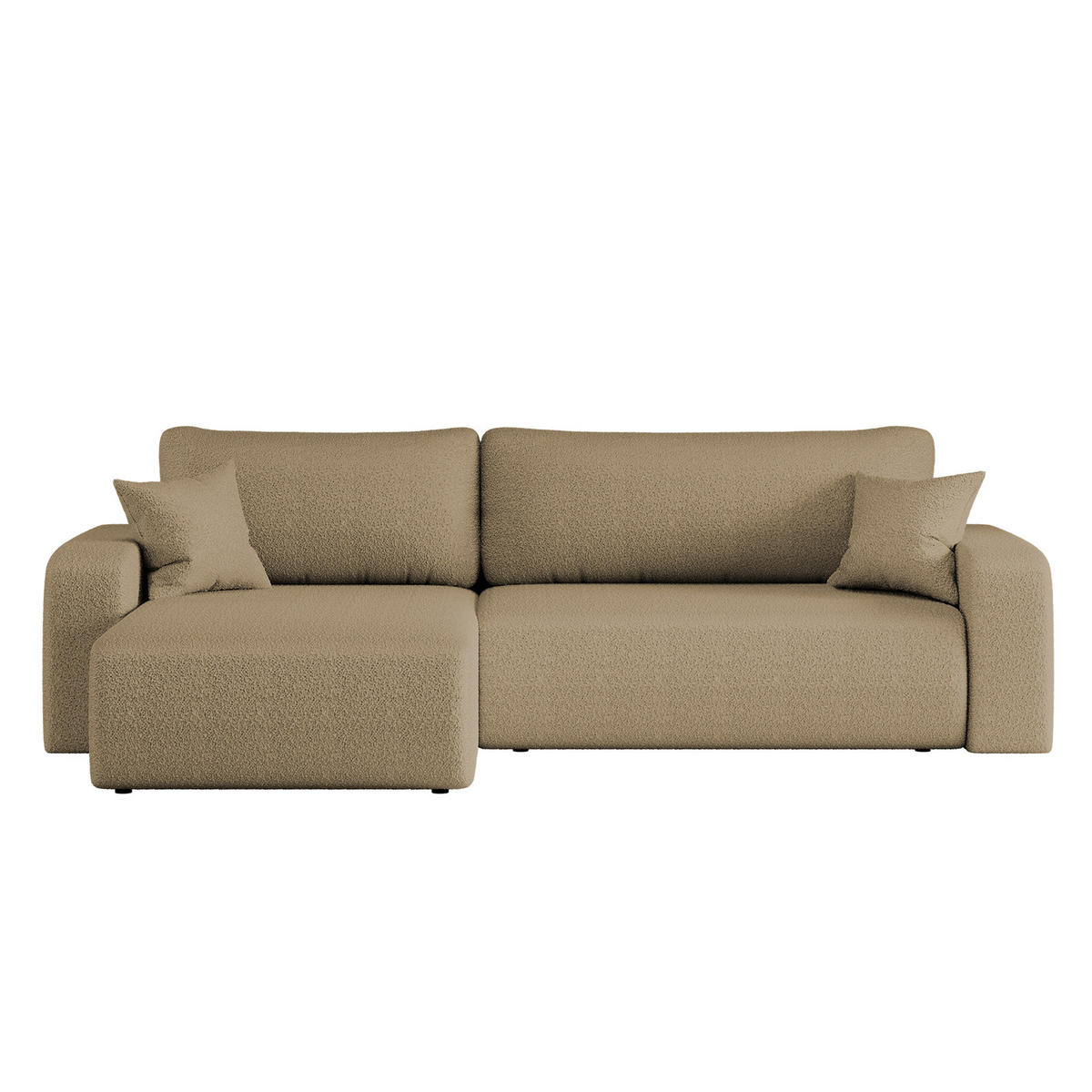 SCHLAFSOFA MILANO XL Und Bettkasten Stoff Quelle Hellbraun Links - Hellbraun, Holz (145/82/274cm) - Kaiser Möbel