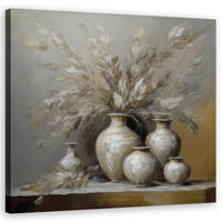 WANDBILD stillleben blumen vase - Grau, Textil (50/50cm) - Feeby