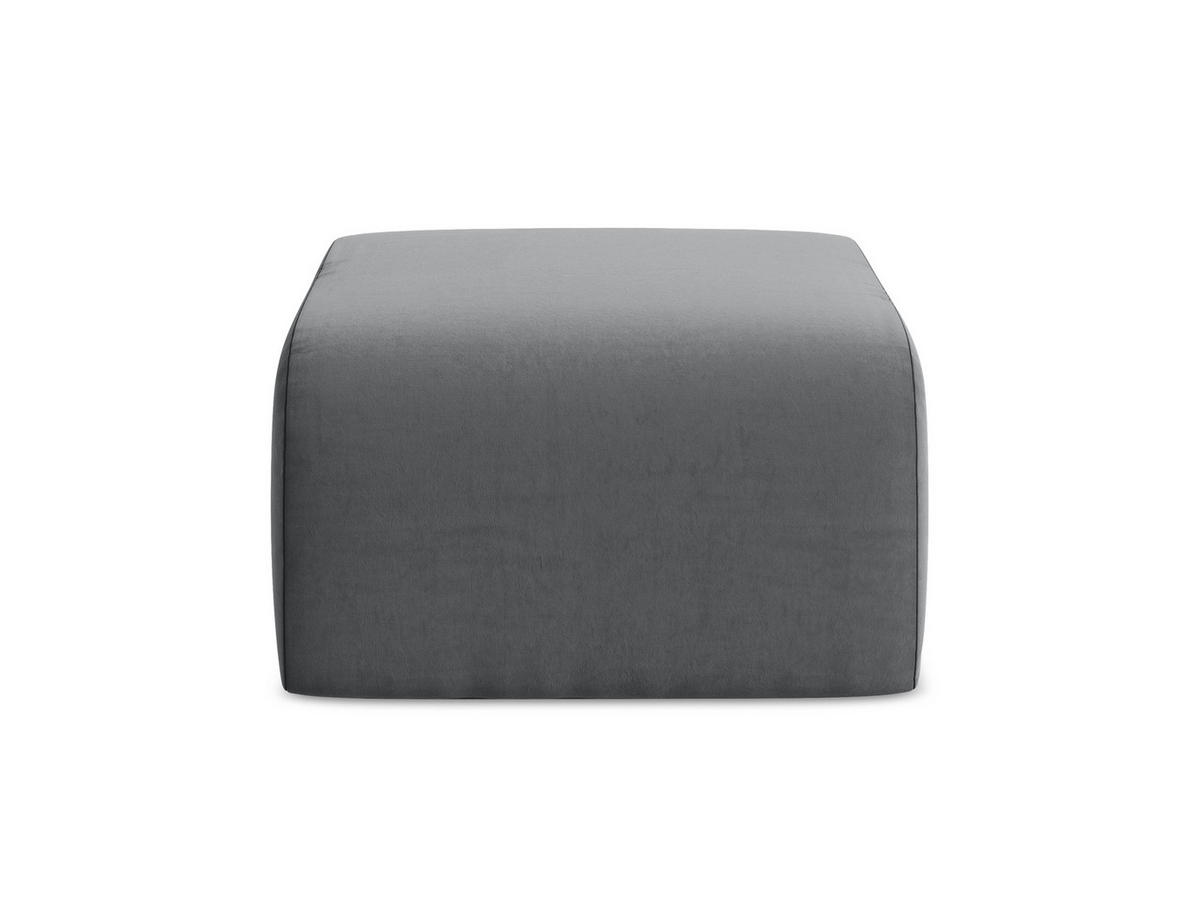 POUF Samt Stoff Grau - Edelstahlfarben/Schwarz, Holzwerkstoff/Kunststoff (72/42/94cm) - Makamii