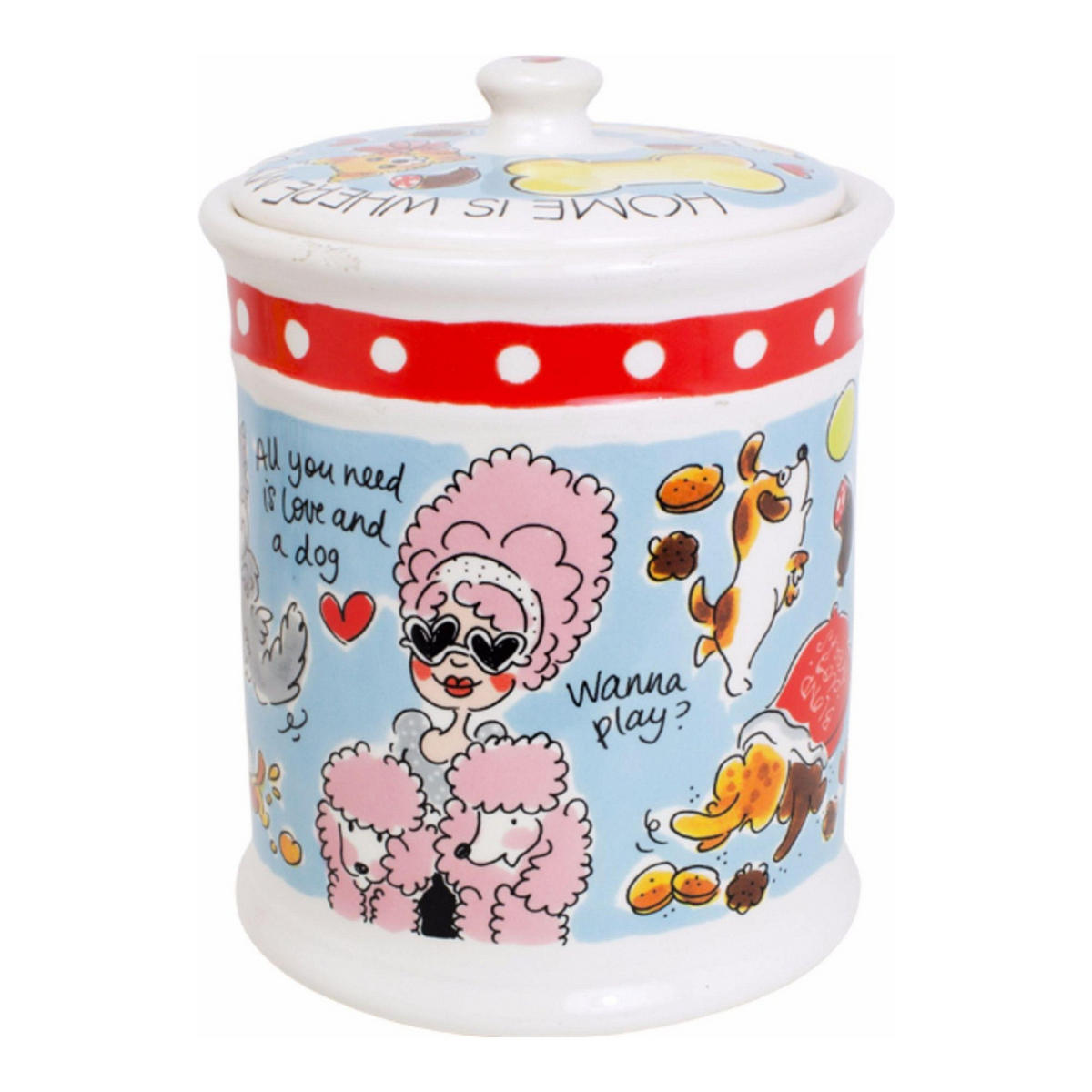 VORRATSDOSE Zuhause ist da, wo mein Hund ist in Bunt - 22,5cm - Multicolor, Keramik (16/22/16cm) - Blond Amsterdam