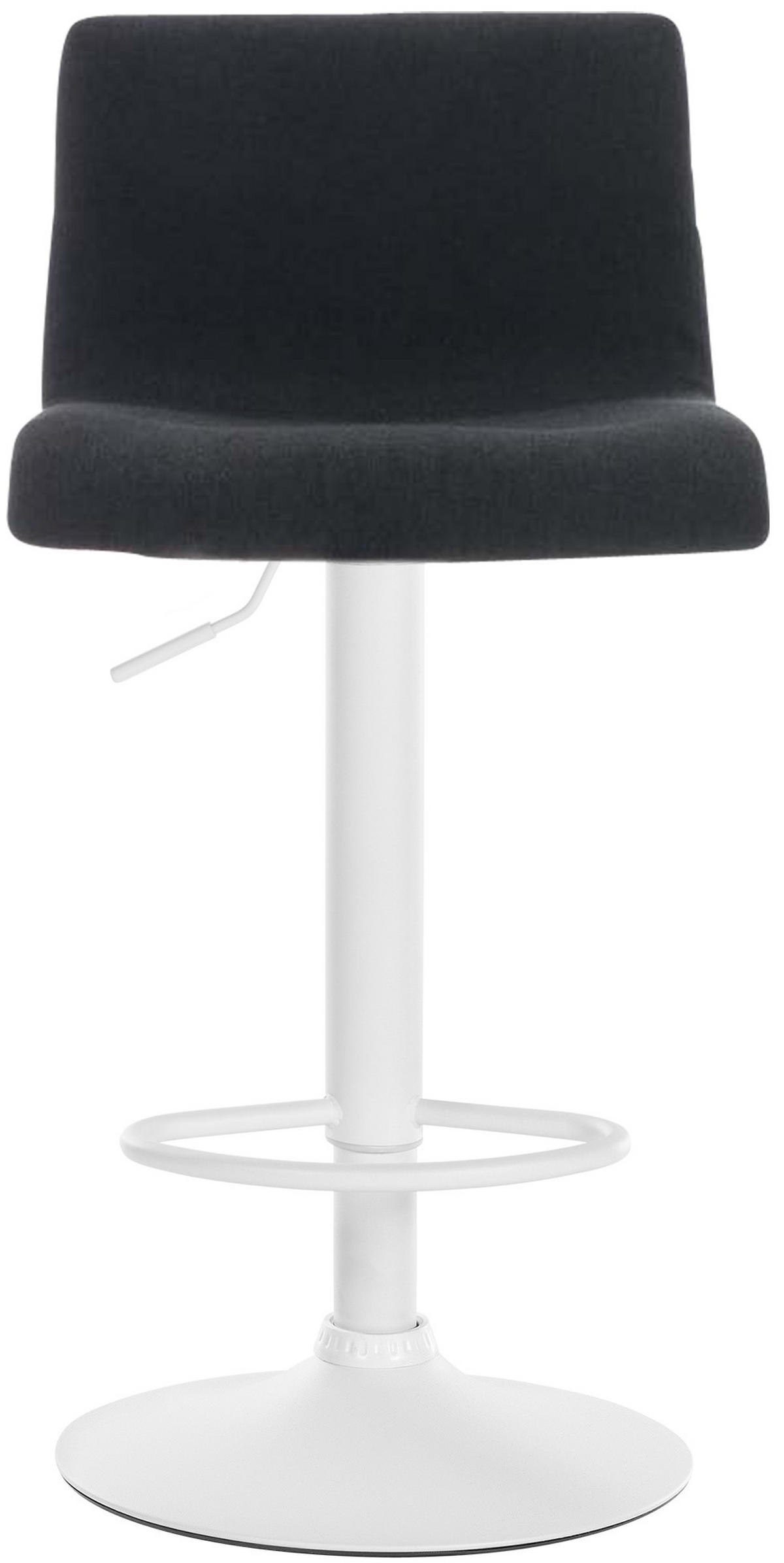 BARHOCKER Pesan Stoff Schwarz Weiß - Schwarz, Textil/Metall (39/84/36cm) - DELUKE