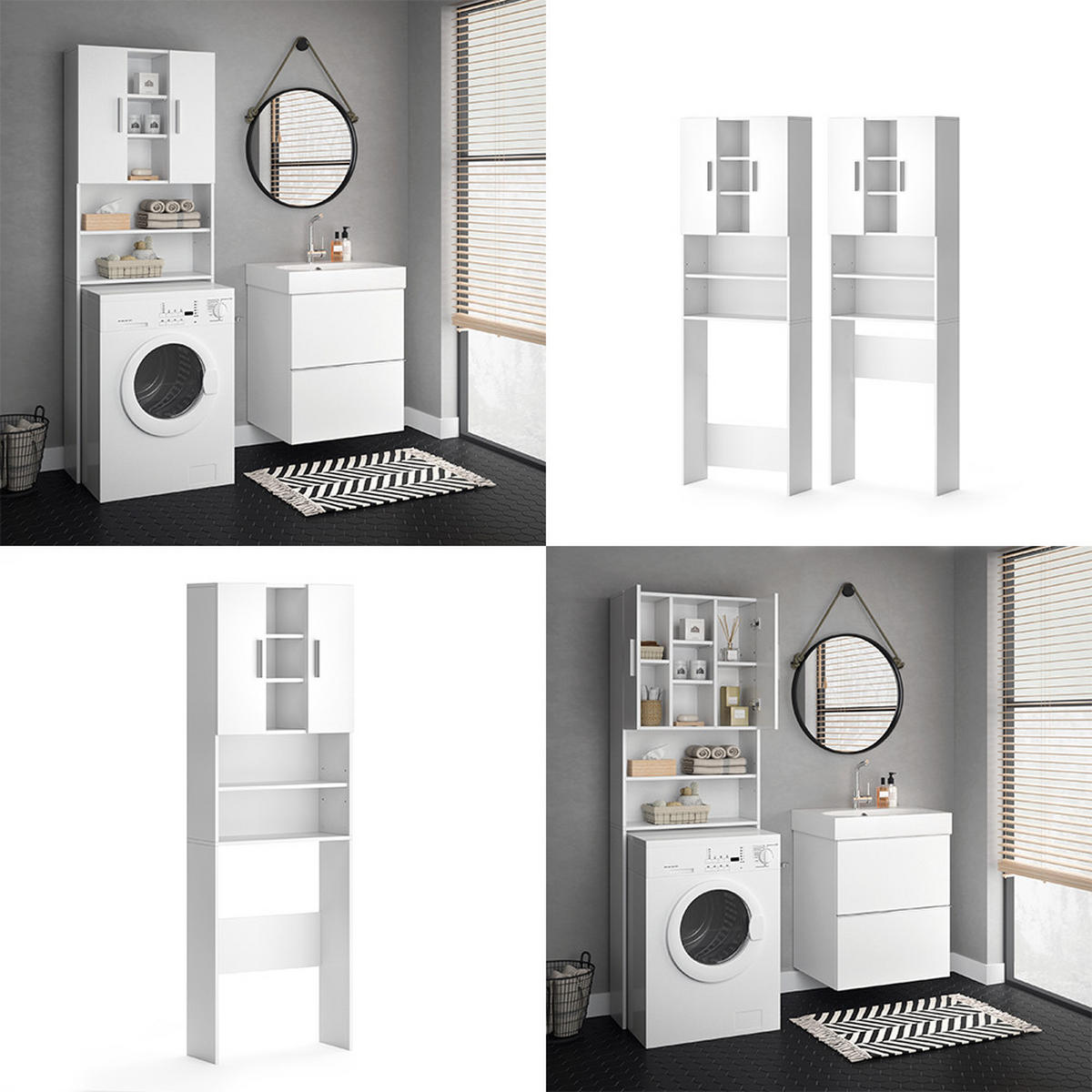WASCHMASCHINENSCHRANK Luis Weiß 64 x 190 cm - Weiß, Holzwerkstoff (64/190/25.6cm) - Vicco
