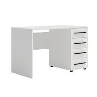 SCHREIBTISCH Maxivo Weiß, mit Schubladen - Schwarz/Weiß, Holzwerkstoff (60/120/75cm) - Bettso