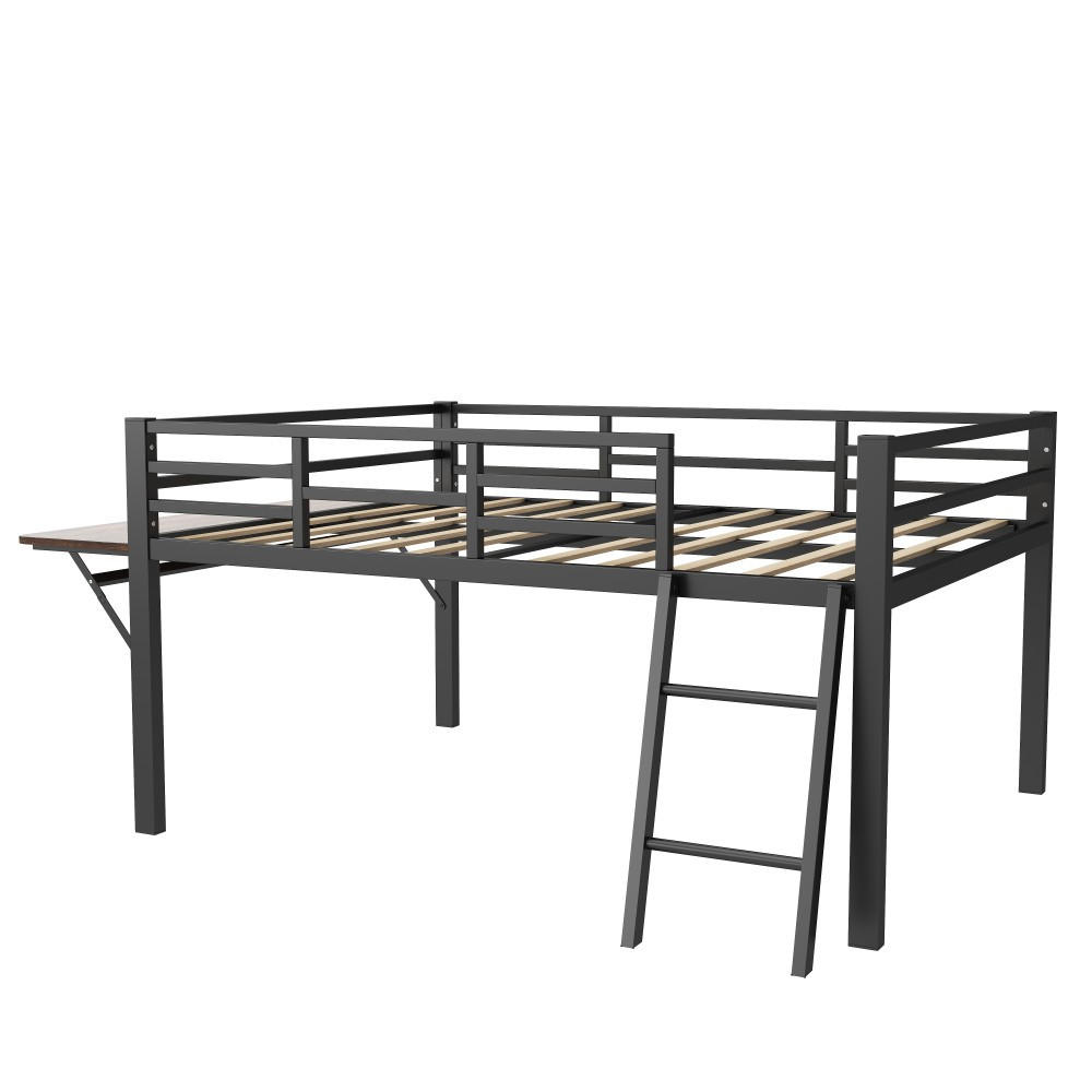 METALLBETT 140 x 200 cm in Schwarz mit LED-Lichtband - Schwarz, Metall (140/200cm) - KOMHTOM