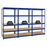 SCHWERLASTREGAL Tiger 3er-Set mit 3x 180x90x60 cm Fachlast 265 kg Blau - Blau, Metall (270/180/60cm) - PROREGAL