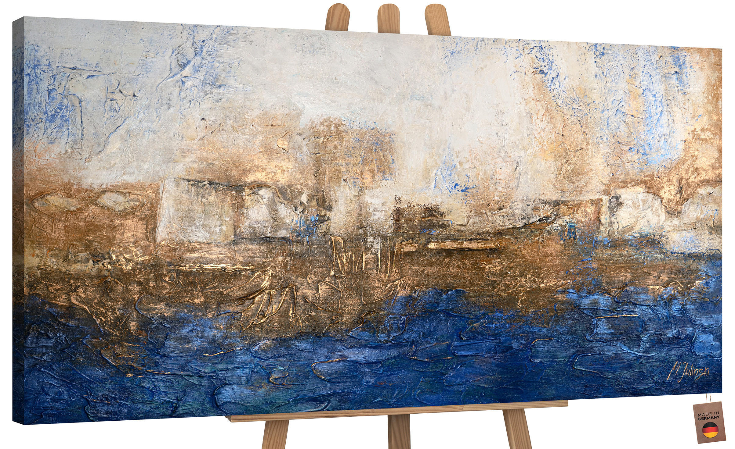GEMÄLDE Marine auf Keilrahmen 140x70 cm - Blau, Holz (140/70cm) - YS-art gallery