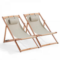 LIEGESTUHL 2-tlg., Taupe - Taupe, Holz (62/88/105cm) - Oviala