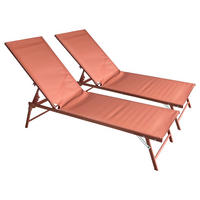 SONNENLIEGEN Sicilia Terracotta 2er-Set - Orange, Kunststoff (54/87.5/182cm) - Happy Garden