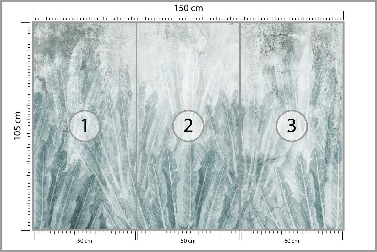 Fototapete Bananenstauden auf Beton 150x105 - Grau, Papier (150/105cm) - Muralo