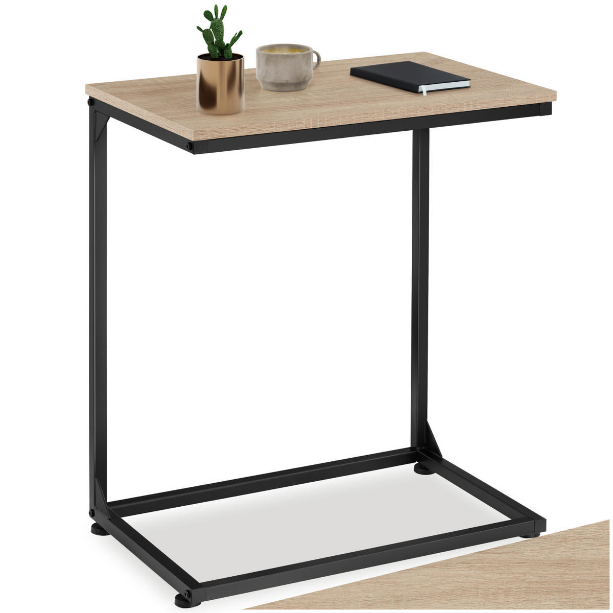 BEISTELLTISCH Cardiff,55,5 x 35 x 67 cm,Industrial Holz hell, Eiche Sonoma - Naturfarben, Holz (35/55.5/67cm) - tectake
