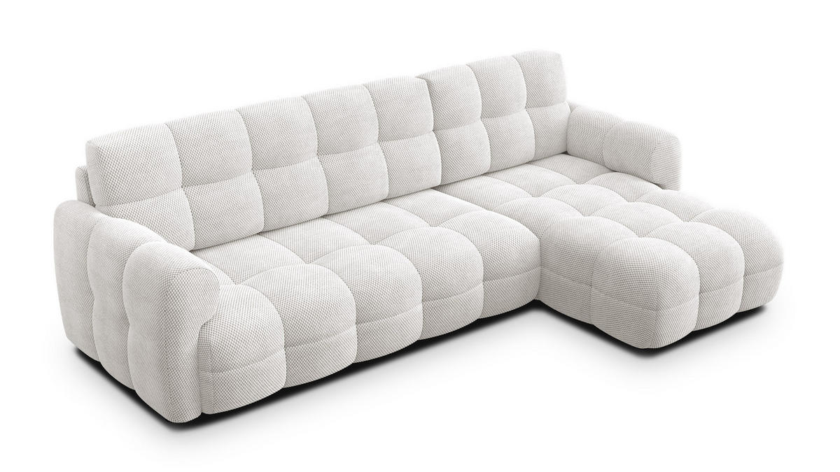 ECKSOFA MELLOW 4-Sitzer, creme - Creme/Schwarz, Holz/Textil (262/156cm) - Courtois Laville