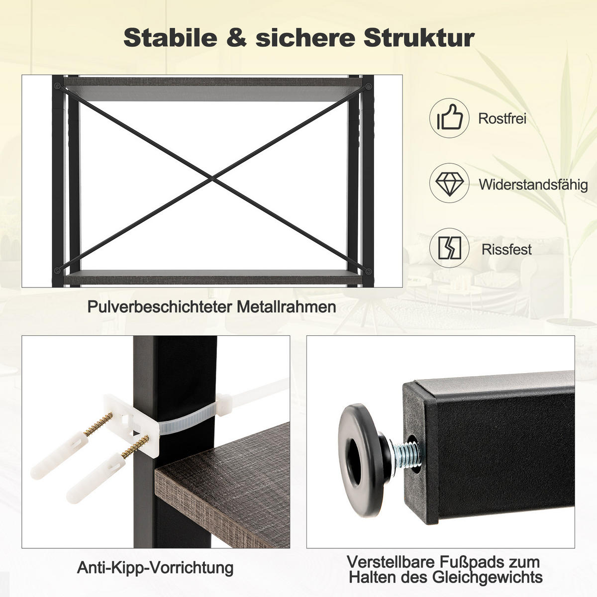 STANDREGAL Braun - Braun, Holz (34/138/56cm) - COSTWAY