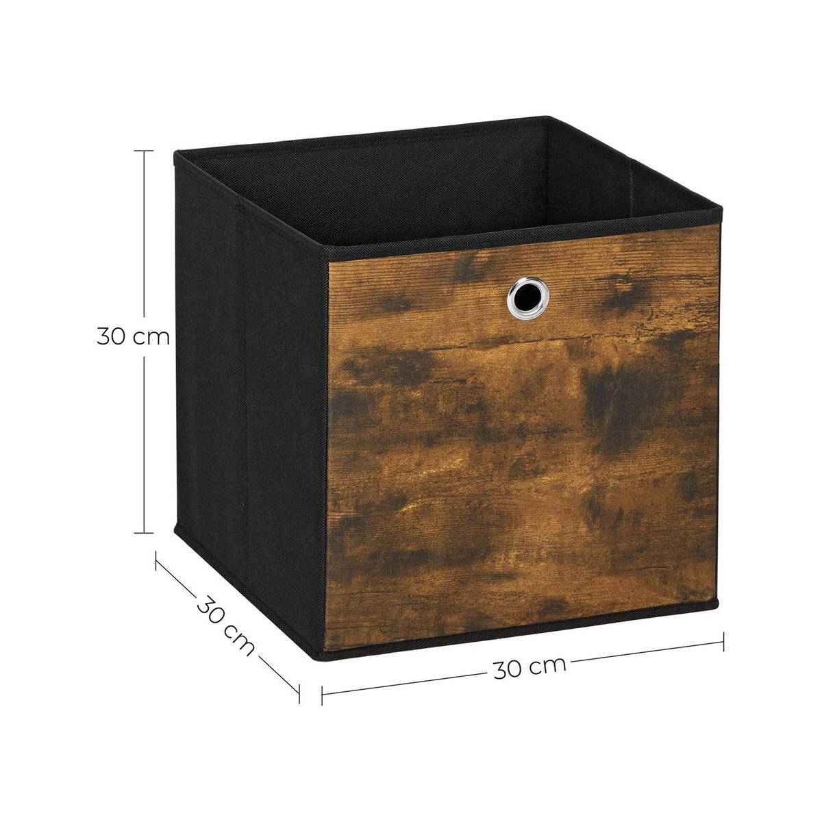 AUFBEWAHRUNGSBOX VILNIUS 6ER-SET - Braun, Textil (30/30/30cm) - Hansiro