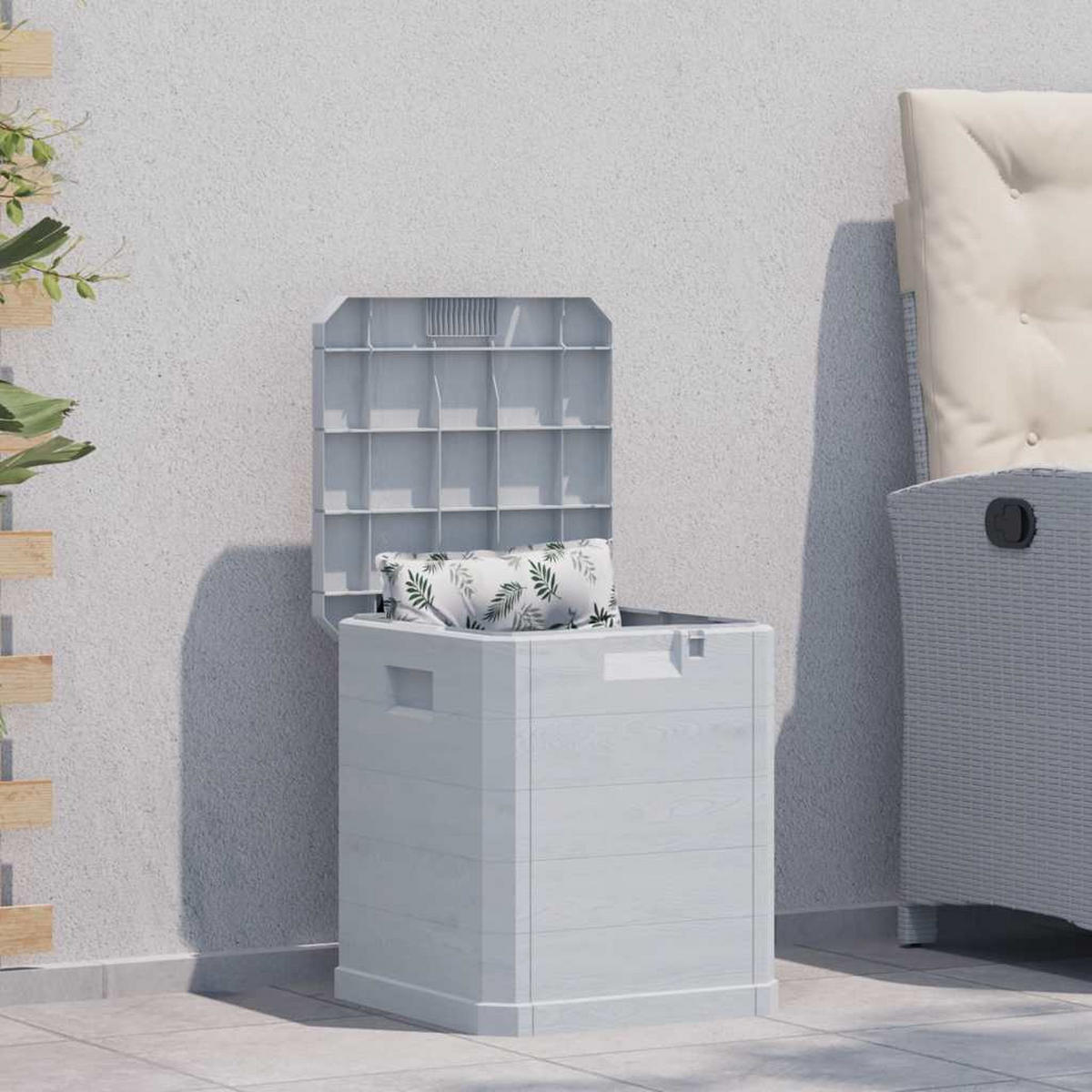 GARTEN-AUFBEWAHRUNGSBOX 90 L Hellgrau - Hellgrau, Kunststoff (42.5/50/44cm) - vidaXL
