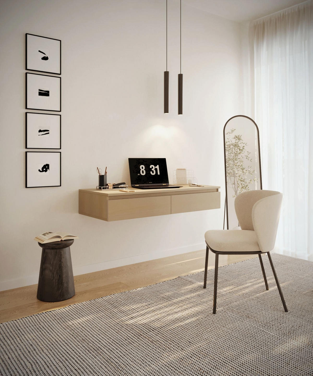 HÄNGESCHREIBTISCH / SCHMINKTISCH Bemmi Eiche Lindberg 120 cm - Eichefarben, Holzwerkstoff (50/120/19cm) - Selsey