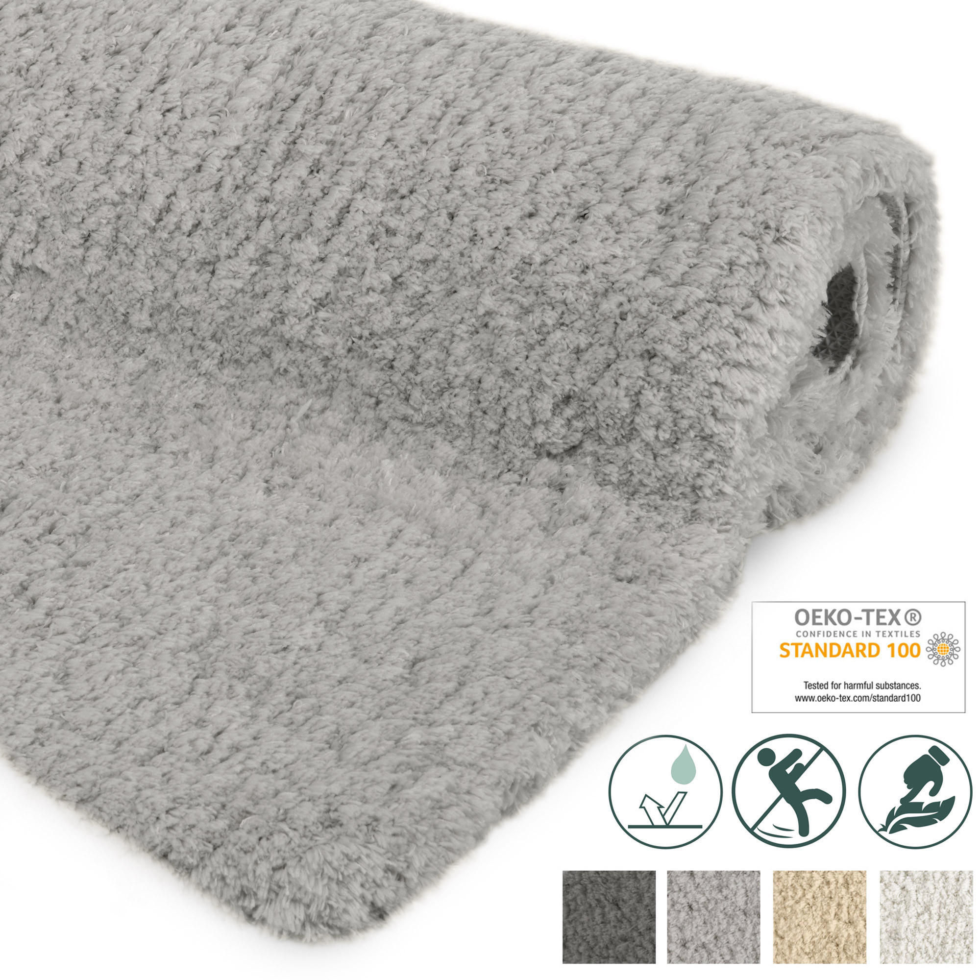 VORLEGER MATTE BeauMare FL 70/120 cm Hellgrau - Hellgrau, Textil (70/120cm) - Beautissu 