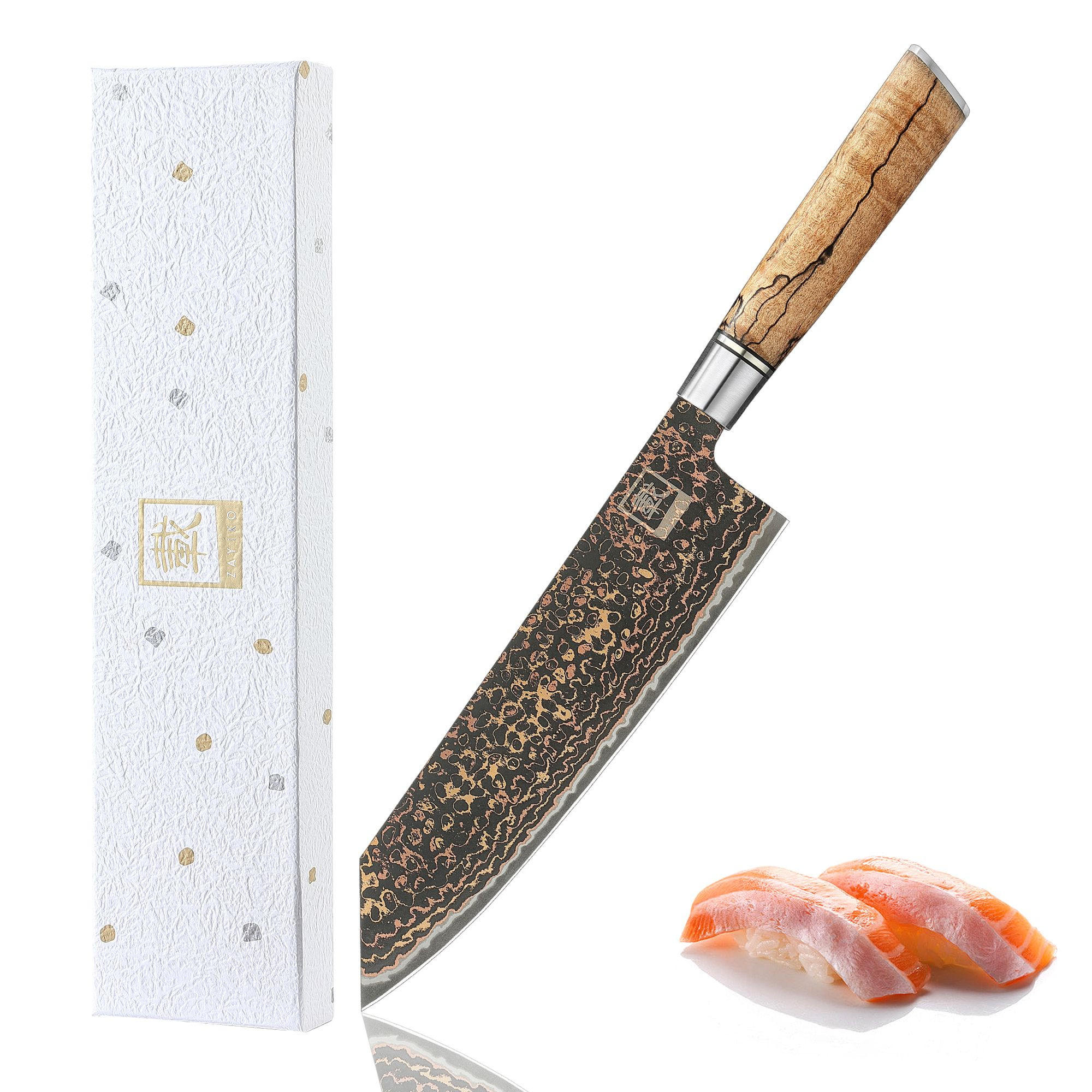 KIRITSUKE Messer BlackMagma Damast - Schwarz, Metall (35cm) - Zayiko