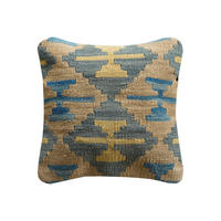 KISSEN Kelim Blaugrau 40/40 cm Schurwolle - Blaugrau, Textil (40/40cm) - Looma