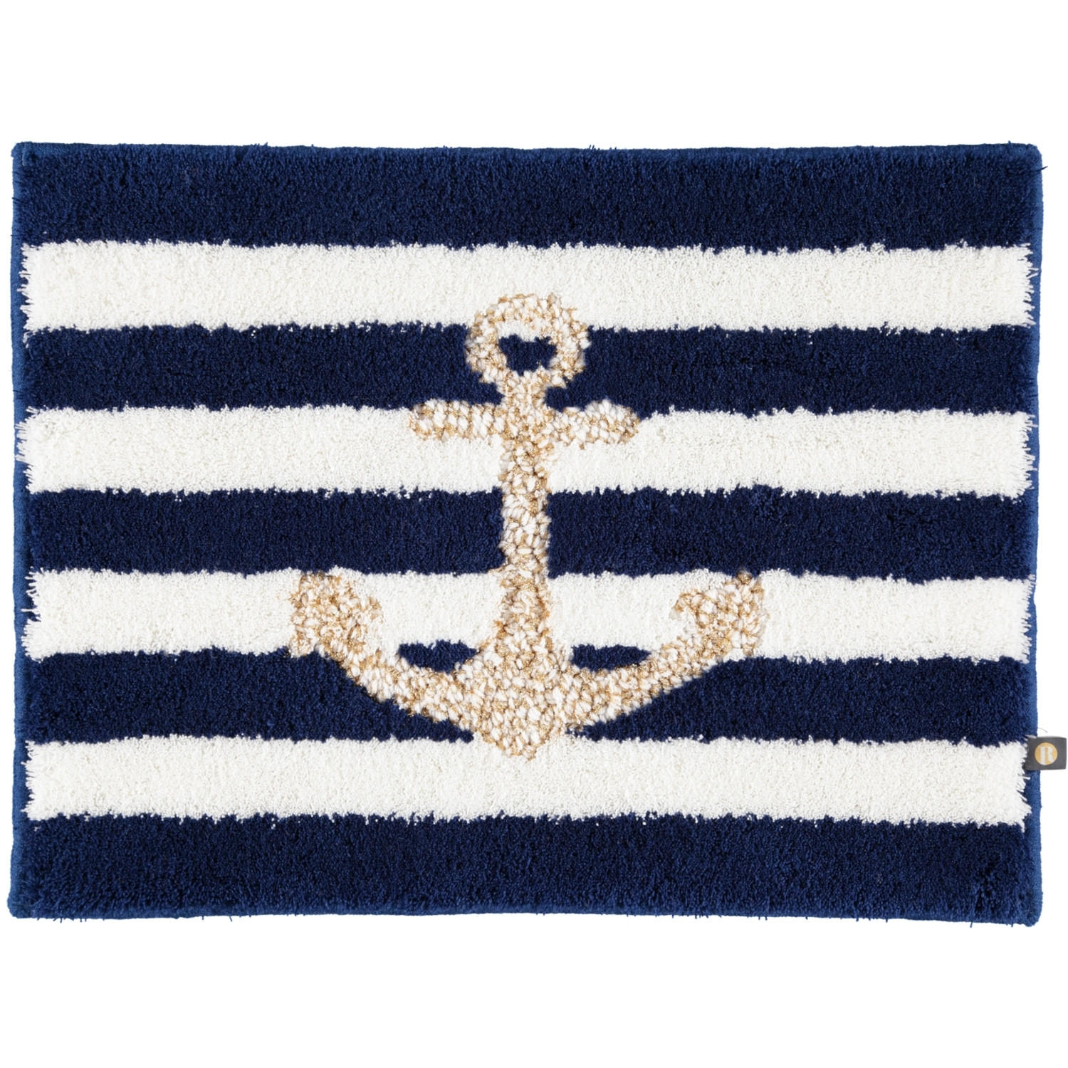 BADTEPPICHE ANKER ROYAL-WEISS-WEISS-GOLD LUREX - 1368 - Blau, Textil (50/65cm) - Rhomtuft
