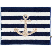 BADTEPPICHE ANKER ROYAL-WEISS-WEISS-GOLD LUREX - 1368 - Blau, Textil (50/65cm) - Rhomtuft