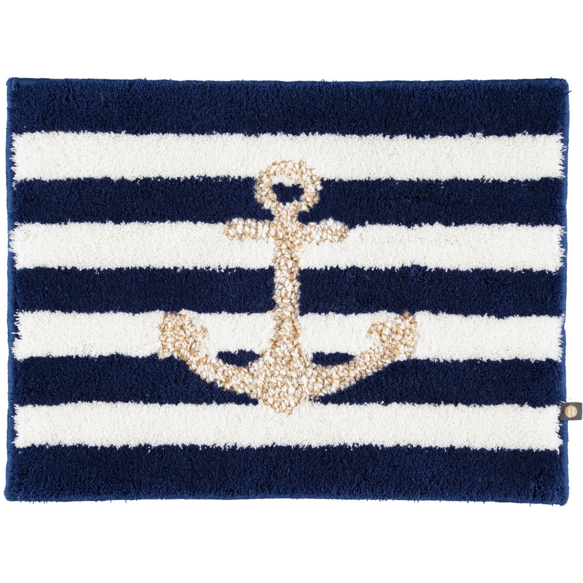 BADTEPPICHE ANKER ROYAL-WEISS-WEISS-GOLD LUREX - 1368 - Blau, Textil (50/65cm) - Rhomtuft