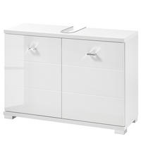 WASCHBECKENUNTERSCHRANK - Weiß Hochglanz, Holzwerkstoff (80/57/30cm) - home24