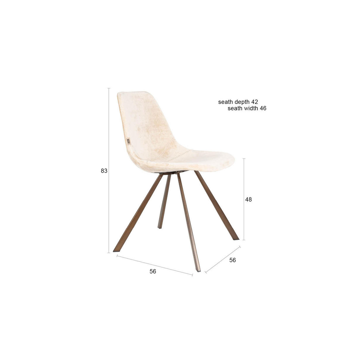 ESSZIMMERSTUHL Franky Beige - 2 er Set - Beige, Kunststoff (46/83/56cm) - Dutchbone